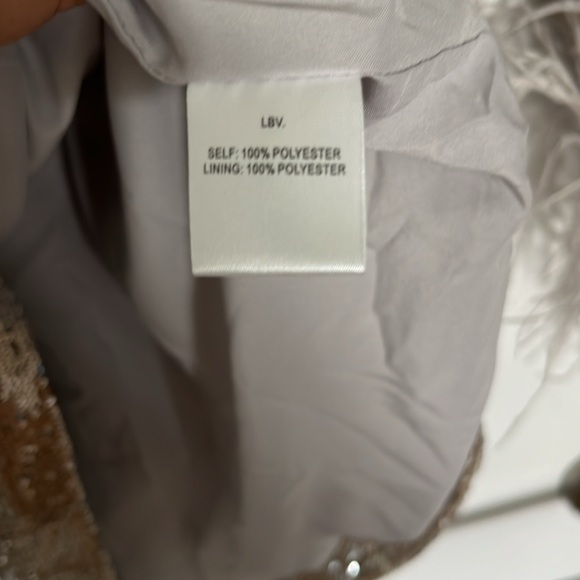 Silver Sequin Long Sleeve Mini Dress Size 8 - Picture 5 of 5